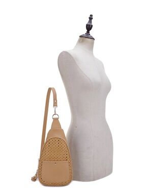 Tan Woven Sling Bag - Brand